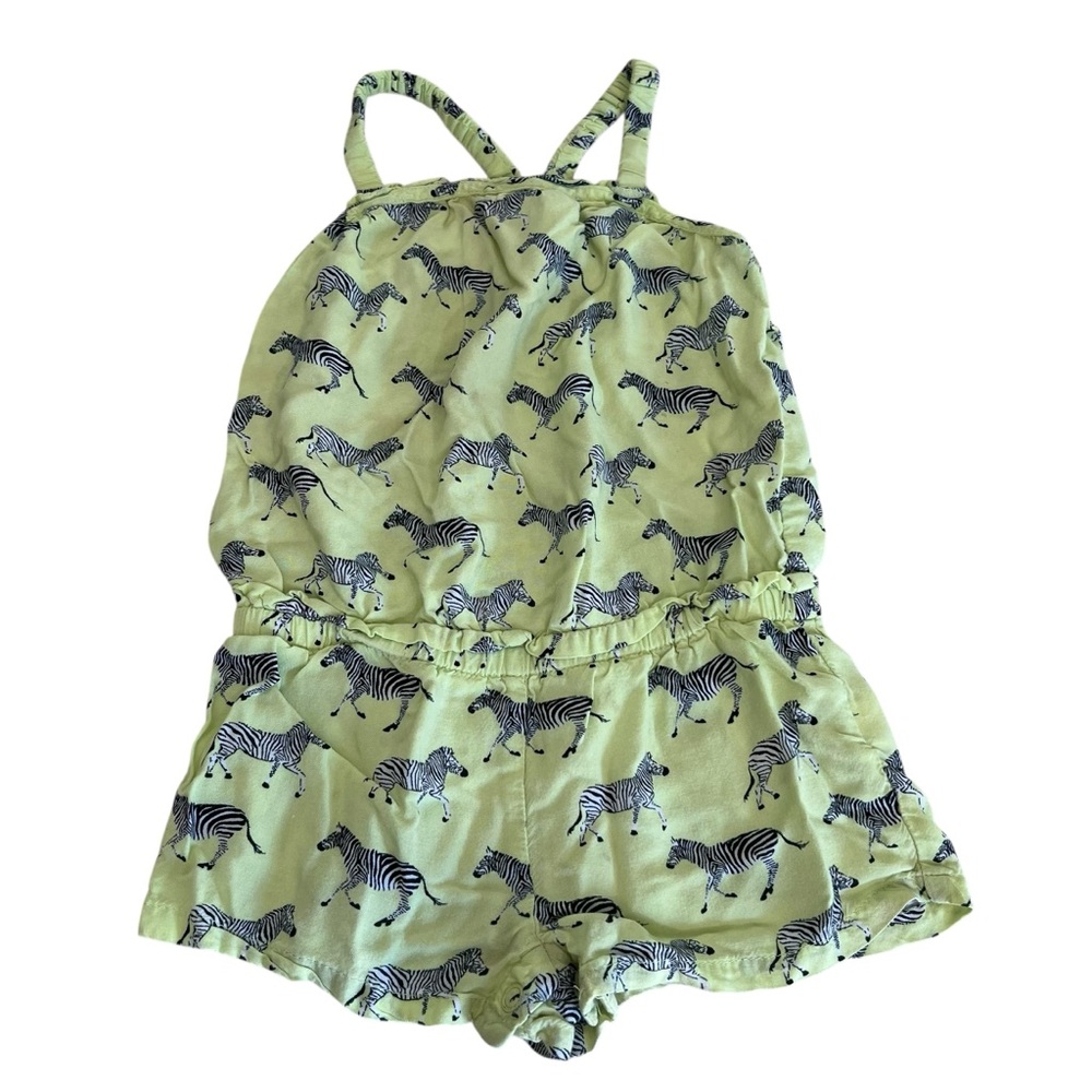 Zebra Print Lime Green Romper Size 18 months